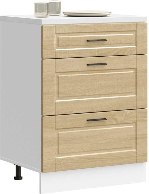 Küchenunterschrank Porto Sonoma-Eiche Holzwerkstoff - Vidaxl