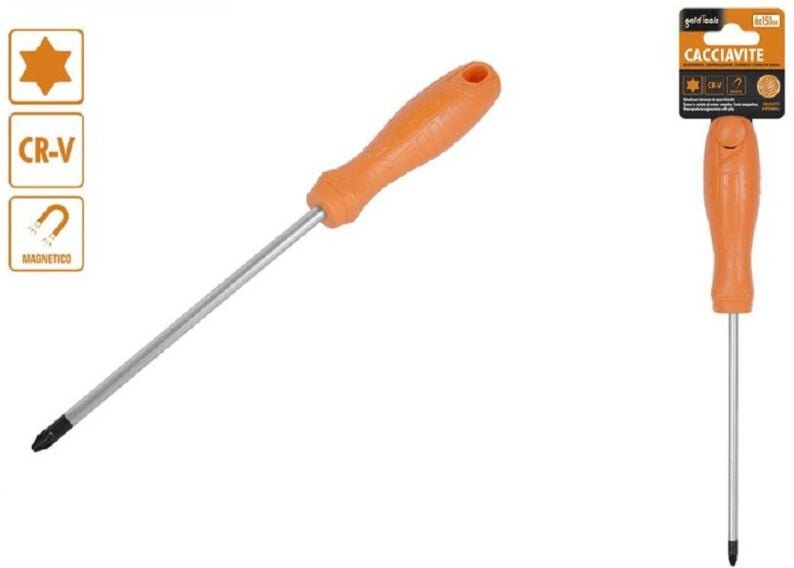 Trade Shop - SCHRAUBENDREHER 6X150 MM MIT MAGNETISCHER STERNSPITZE AUS CR-V-STAHL 97518 -