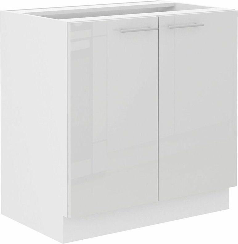 Küchen Preisbombe - Unterschrank 80 Lara Weiß Hochglanz + Weiß matt Küchenzeile Küchenblock Küche