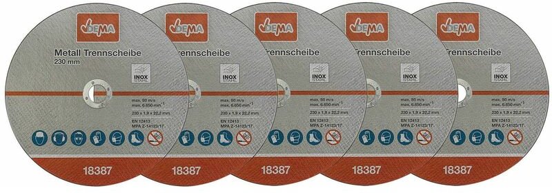 Thumbnail - Dema - Metall Trennscheibe 5-er Set 230mm Flexscheibe Winkelschleifer Trennschleifer