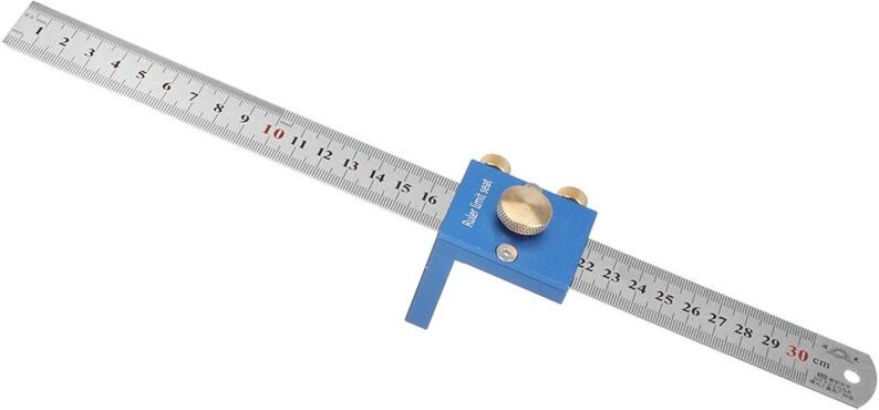 30 cm/12 Zoll metrisches Linienzeichnungslineal 90 ° Linienlineal Holzbearbeitung rechtwinkliges Lineal Holzbearbeitungs...