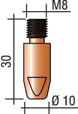 Stromdüse Draht-Ø 1,2mm m 8 L.30mm E-Cu Trafimet
