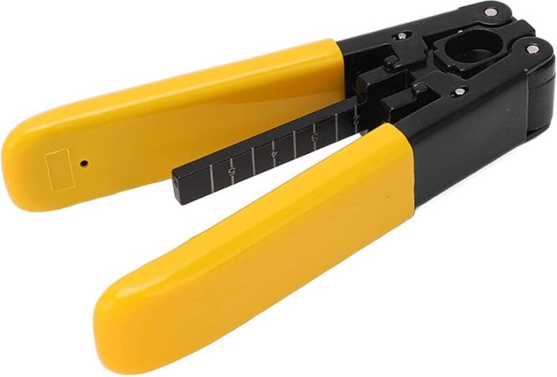 Lntyq - Abisolierzange für optische Fasern, hocheffiziente Abisolierzange für Glasfaserkabel, PVC-Griff, Längs- und Quer...