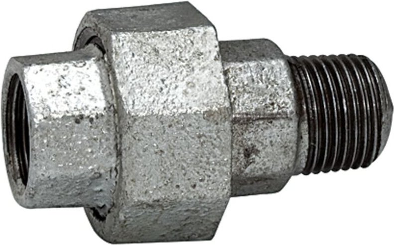 Verschraubung 331, ig/ag, Rp/R 1, schw. Temperguss feuerverz. - Riegler