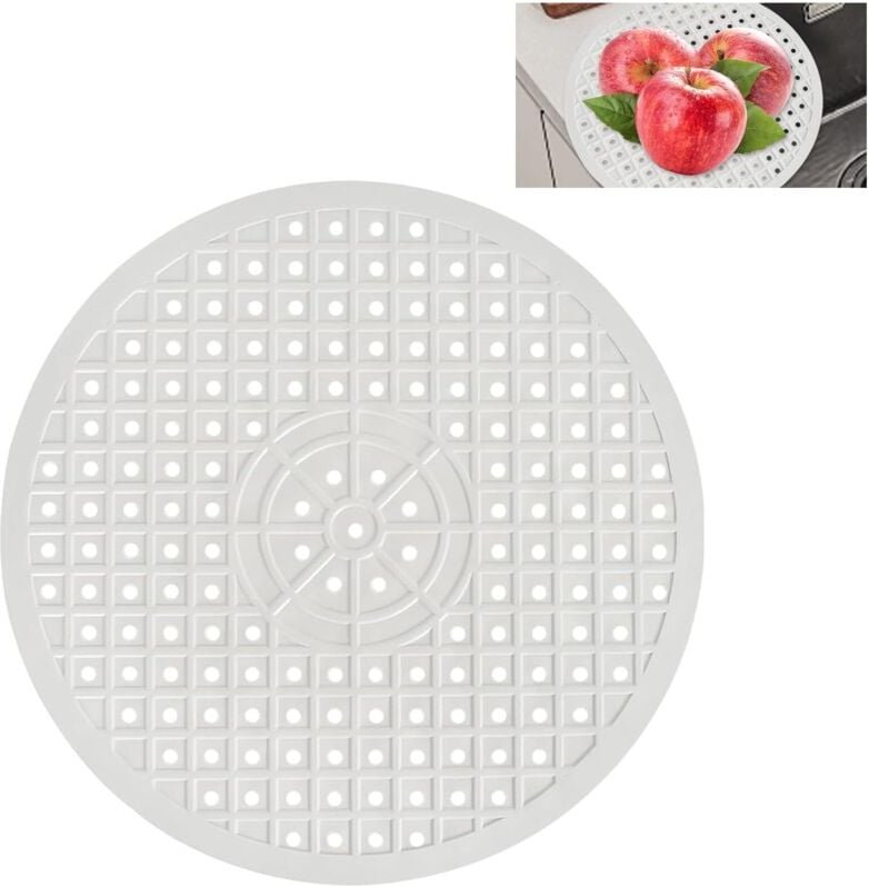 Runde Abtropfmatte für die Spüle, Silikon, Abtropfmatte für die Küche, zuschneidbar, faltbar, rutschfest, 30,6 cm, Waben...