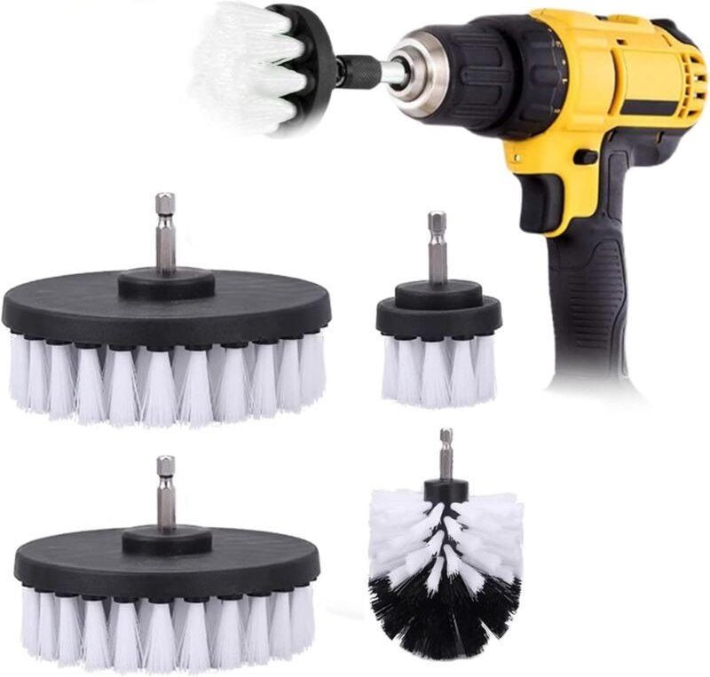 Bohrmaschinen-Reinigungsbürste, 4 Stück, Auto-Reinigung, Schraubendreher-Bürste, Bürste für Bohrmaschine, Auto, Fliesen,...