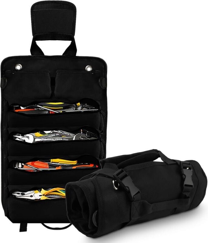Ej.life - Roll-Up-Werkzeugtasche – kleine Werkzeugtasche mit abnehmbaren Taschen, robuster Roll-Up-Werkzeug-Organizer – ...