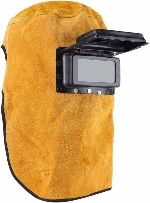 Gabrielle Schweißhelm-Schutzmaske, Lederlinse, Clamshell-Schweißhaube, Vollgesichtsschutz, langlebig, hitzebeständig, at...