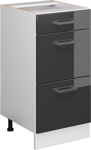 Unterschrank R-Line, Anthrazit Hochglanz, 40 cm mit Schubladen, ohne Arbeitsplatte Vicco