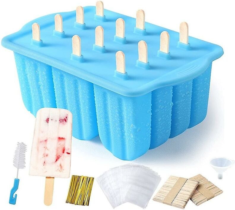Woosien - Eis am Stiel-Formen, silikonfrei, 12 Stück Eis am Stiel-Tabletts für den Gefrierschrank, selbstgemachtes Eis a...