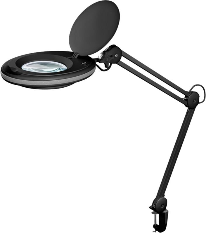 GOOBAY LED-Klemm-Lupenleuchte, 8 W, 650 lm, 1,75x Vergrößerung, schwarz