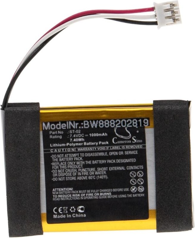 Vhbw - Akku Ersatz für Sony ST-02 für Lautsprecher Boxen Speaker (1000mAh, 7,4V, Li-Polymer)