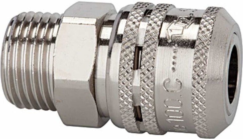 Sicherheitskupplung nw 7,8, Typ sek, Messing vern., g 1/2 ag - Riegler