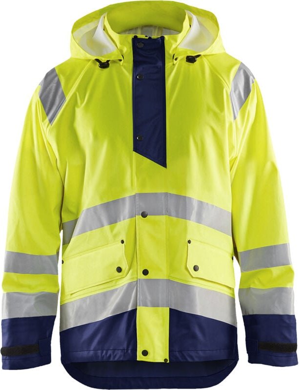 Thumbnail - Hochsichtbare Regenjacke Stufe 1 4323 - Neon Gelb / Marine L