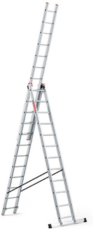 Professionelle Aluminiumleiter 3x12 Multifunktion 150 kg