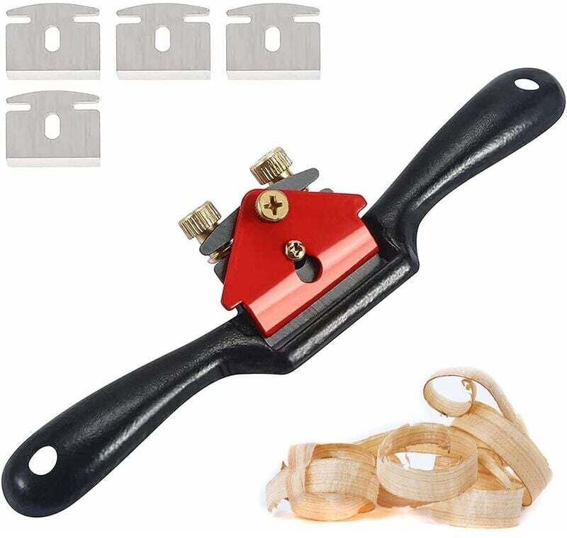 Shining House - Hobelhobel Holzhandhobel, Holzbearbeitungshandwerkzeug, 9'' verstellbarer manueller Hobelhobel mit 4 Kli...