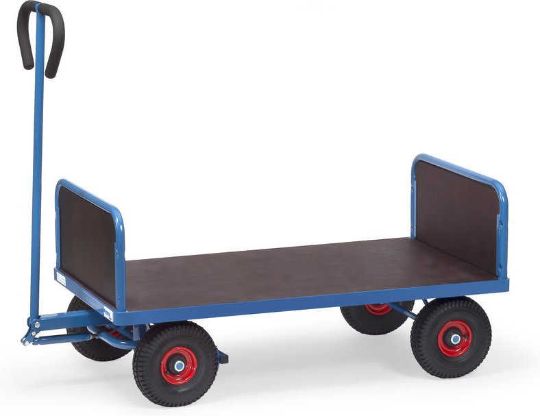 Fetra Handwagen mit 2 Stirnwänden Vollgummibereifung, 1200x700 mm Ladefläche