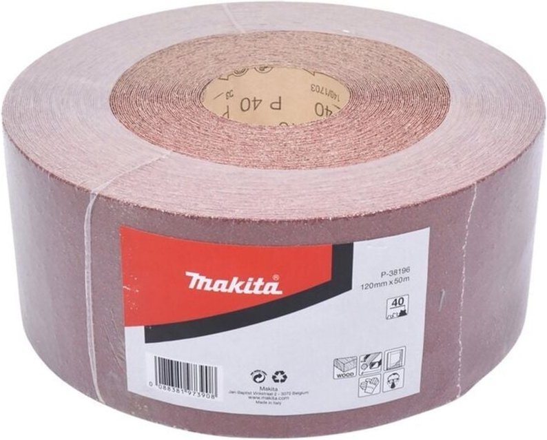 Schleifpapier-Rolle 120 mm x 50 m, Körnung 40 - Makita