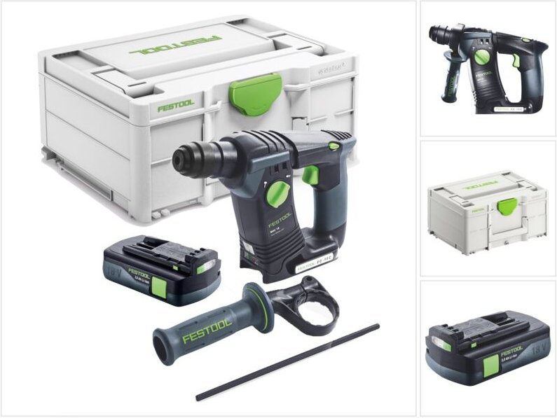Bhc 18-Basic Akku Bohrhammer 18 v 1,8 j sds Plus Brushless + 1x Akku 3,0 Ah + Systainer - ohne Ladegerät - Festool