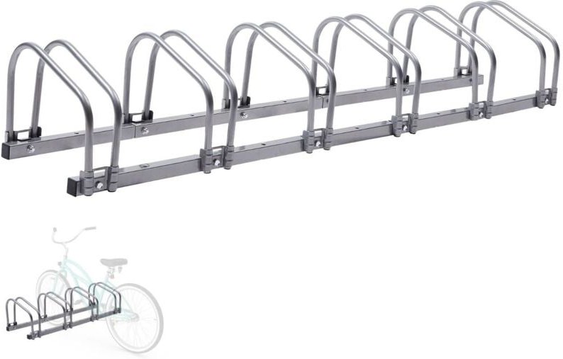 Thumbnail - Arebos - Fahrradständer Aufstellständer Radständer Fahrradhalter 160 x 30 x 26 cm Silber für 35-60 mm Reifenbreite