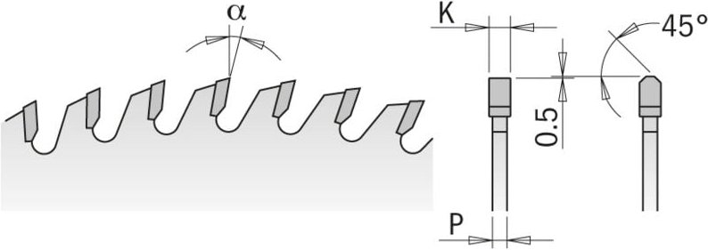 S282.03556 Trapezblatt für Plattensäge HW 355x4,4/3,2x30 Z72 TCG POS std