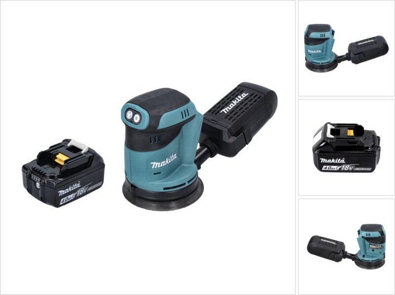 Makita DBO 180 M1 Akku Exzenterschleifer 18 V 125 mm + 1x Akku 4,0 Ah - ohne Ladegerät