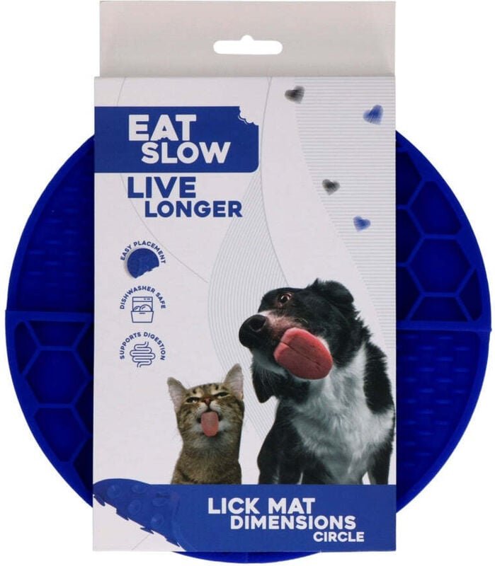 Eat slow live longer lick mat dimensions circle blau
