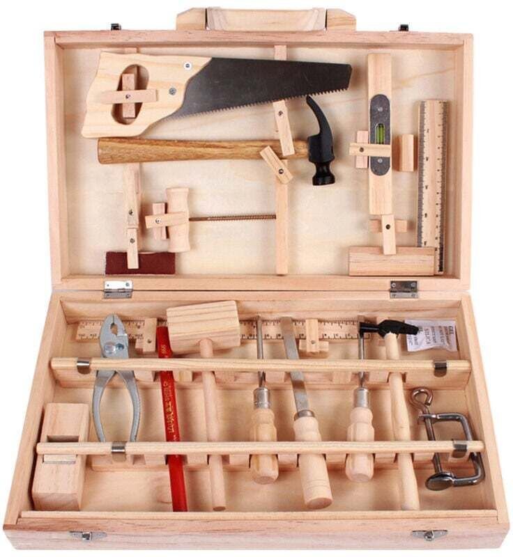 16-teiliges Reparaturwerkzeug-Set aus Holz für Kinder, simuliertes Demontagespielzeug, Bauspielzeug, Multifunktions-Werk...