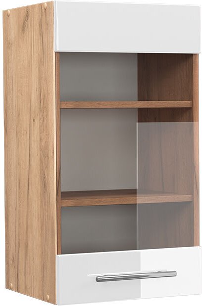 Vicco - Küchenglasschrank Fame-Line, Weiß Hochglanz, 40 cm