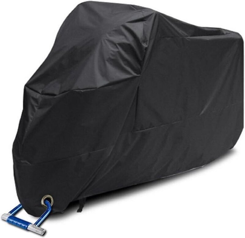 Wasserdichte Plane für Motorrad-Roller 190T – Staubdichte Schutzhülle – 245 x 105 x 125 cm – Schwarz - Ahlsen