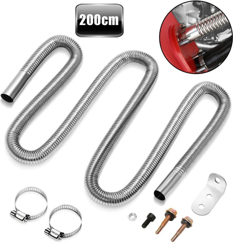 Vingo - 200cm Abgasschlauch Abgasrohr Edelstahl Diesel Standheizung Auspuffrohr Heizgeräte Zubehör