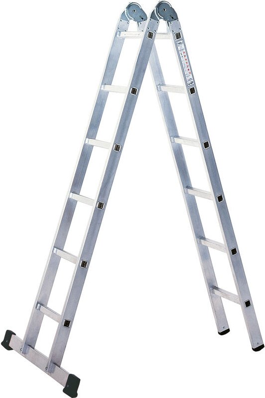 Iller Multifunktions- Klappleiter beidseitig begehbar mit 2x8 Sprossen und 5,50m AH