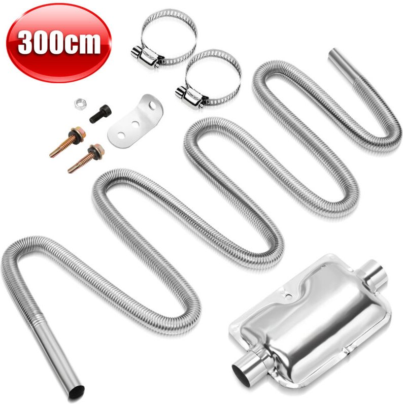Thumbnail - Swanew 300cm φ25mm AbgasschlauchAbgasschalldämpfer Edelstahl Auspuffrohr – Komplettset für Dieselheizung und Autoheizung...
