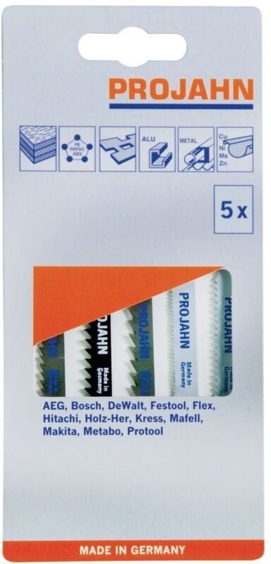 Projahn Sortiment Stichsägeblätter 5-tlg. Allround Inhalt je 1Stück: 63122, 63101, 63124, 63201, 63202