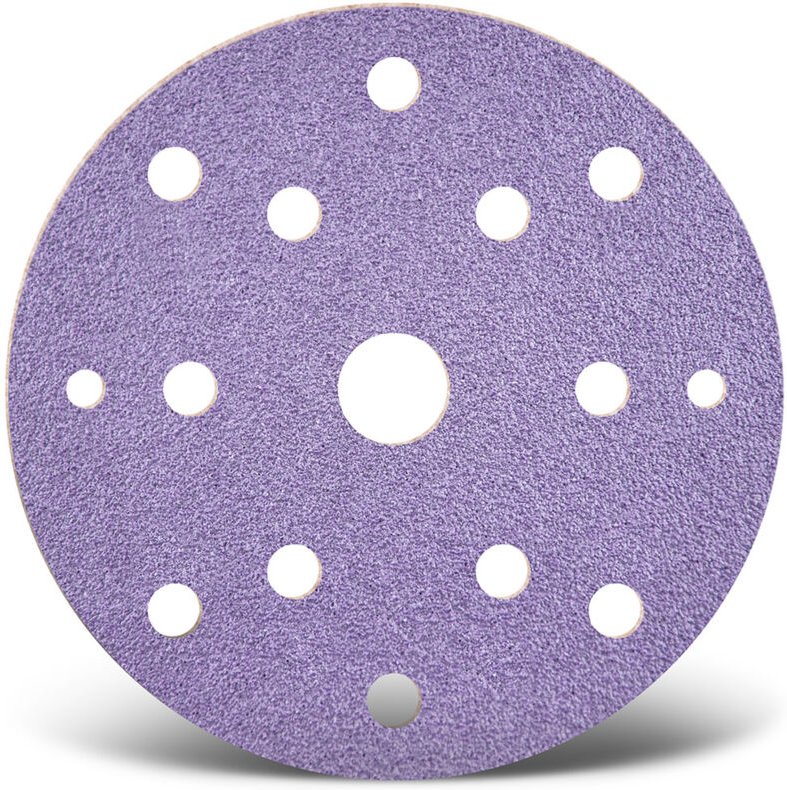 Purple hd Klett-Schleifscheiben, 150 mm, 15-Loch, f. Exzenterschleifer, Keramik-Mix (50 Stk.) K180 - Menzer