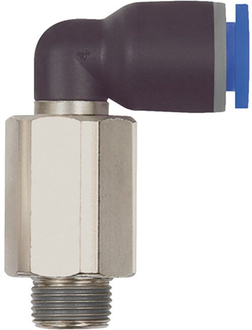 Riegler - L-Steckverschraubung »Blaue Serie« lang, drehbar, r 1/8 a., ø 8mm