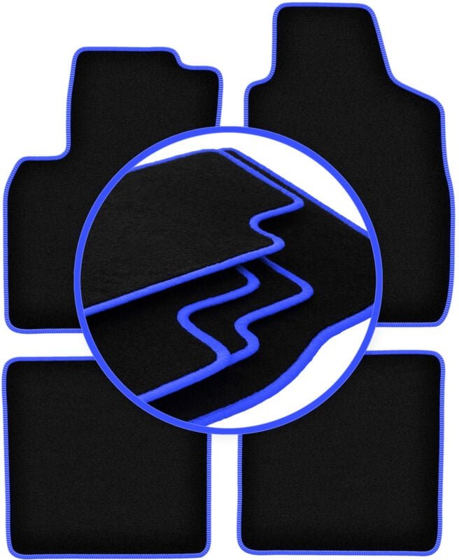 CARLUX-BLUE Autofußmatten für: Fiat Panda II Schrägheck (2002-2010)