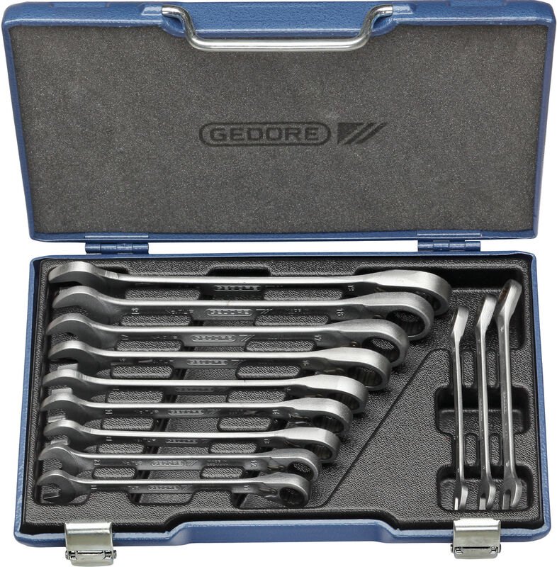 Maulschlüsselsatz mit Ringratsche 12-teilig, 7 UR-012, 2297418 - Gedore