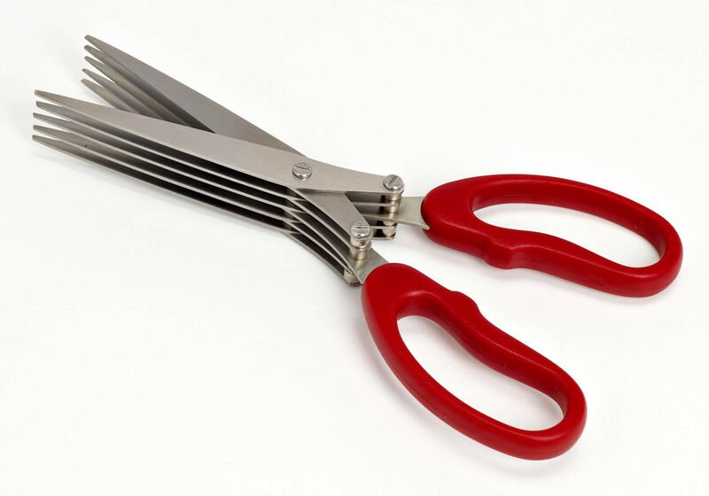 Schere schneidet alles - Schere mit 5 Klingen, beidhändiger Griff - schneidet Lebensmittel schnell und sauber