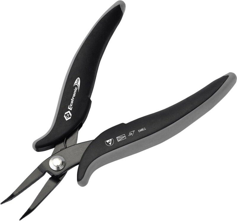 Thumbnail - C.k T3892 esd Spitzzange 45° gebogen 152 mm