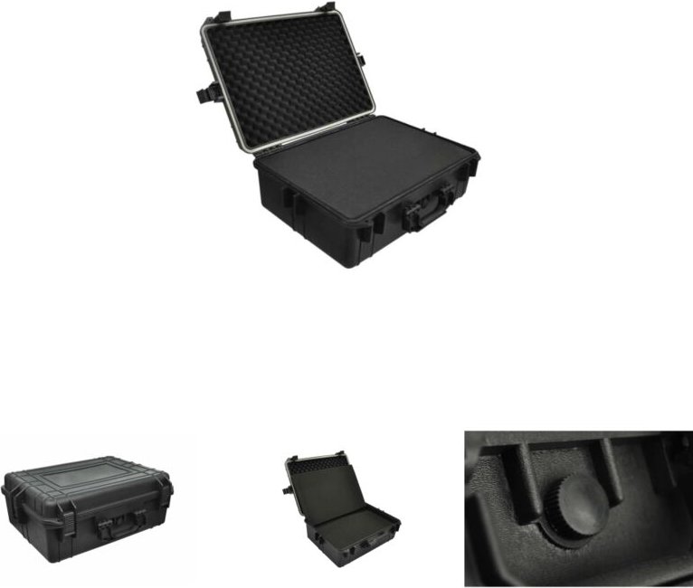 The Living Store Transportkoffer Schwarz mit Schaumstoff 35 L Fassungsvermögen - Werkzeugkästen