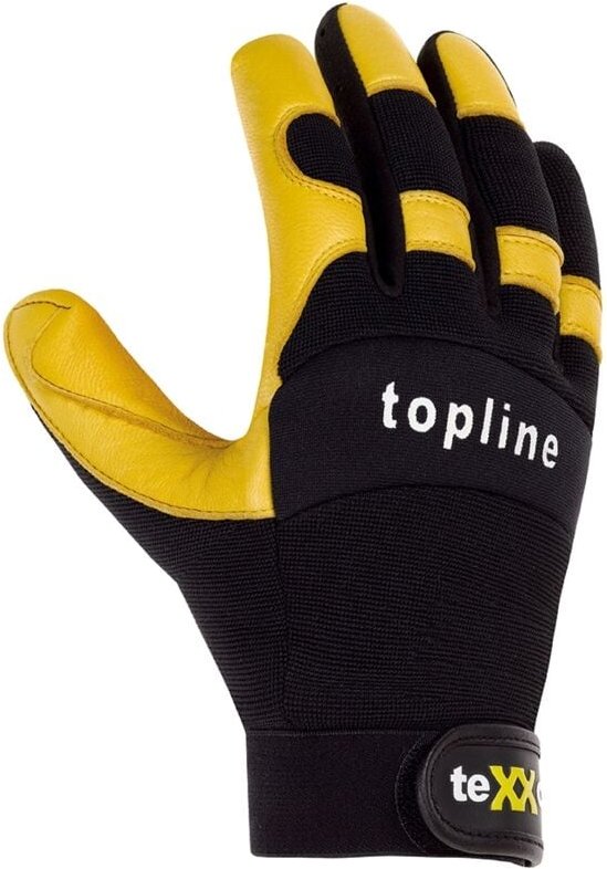teXXor® topline Kuhleder-Handschuhe TACOMA, SB-Verpackung, Gelb/Schwarz