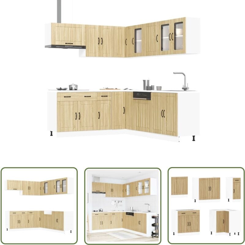 The Living Store - vidaXL 11-tlg. Küchenschrank-Set Lucca Sonoma-Eiche Holzwerkstoff