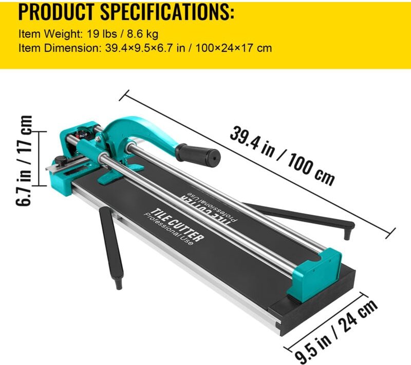 31 Zoll manuelle Fliesenschneider Doppelschienen & Klammern 3/5 in Cap mit präzisen Laser-Werkzeugen für Präzisionsschni...