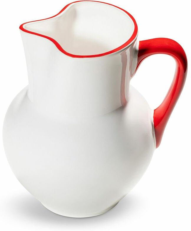 Gmundner Keramik - Rubinroter Rand, Krug Wiener Form (1,5L)