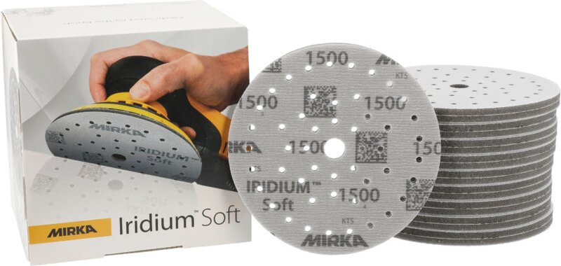 Iridium Soft Schleifscheiben ø 150 mm / Korn P1500 / Klett Multifit / 20 Stück / schaumbasiertes Schleifmittel für präzi...