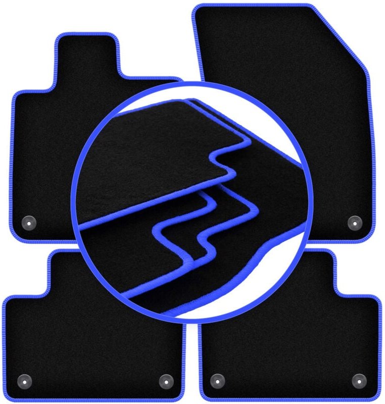 CARLUX-BLUE Autofußmatten für: Volvo V60 II Kombi, Limousine (2018-)