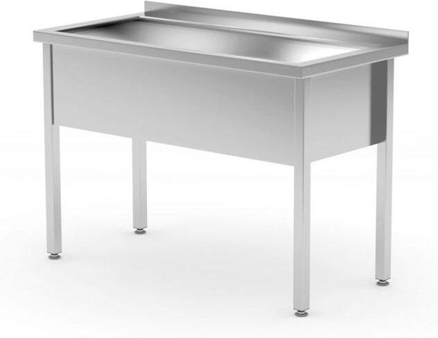 HENDI Tisch mit Einzelwaschwanne – verschweißt, Tiefe 600 mm, Kammerhöhe 300 mm, Profi Line, 1000x600x(H)850mm