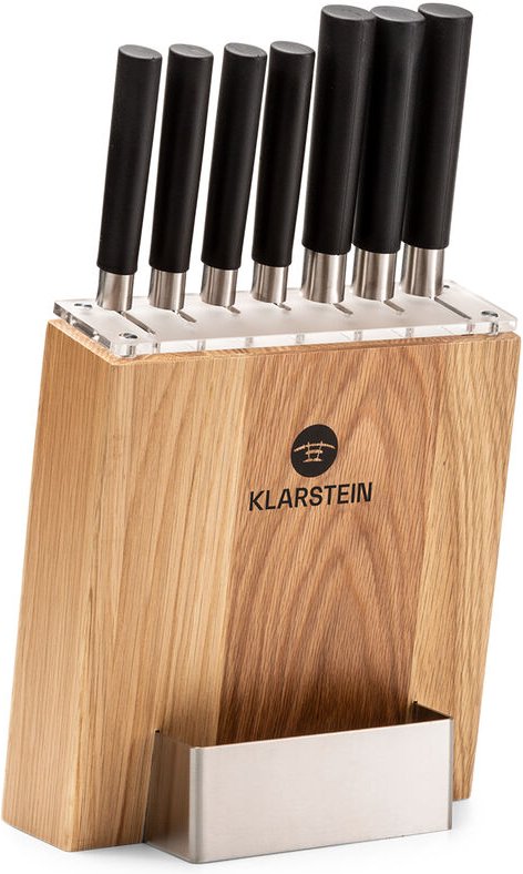 Thumbnail - Kitano 8tlg. Messer-Set mit Block 7 Messer Stahl edler Holzblock - Klarstein