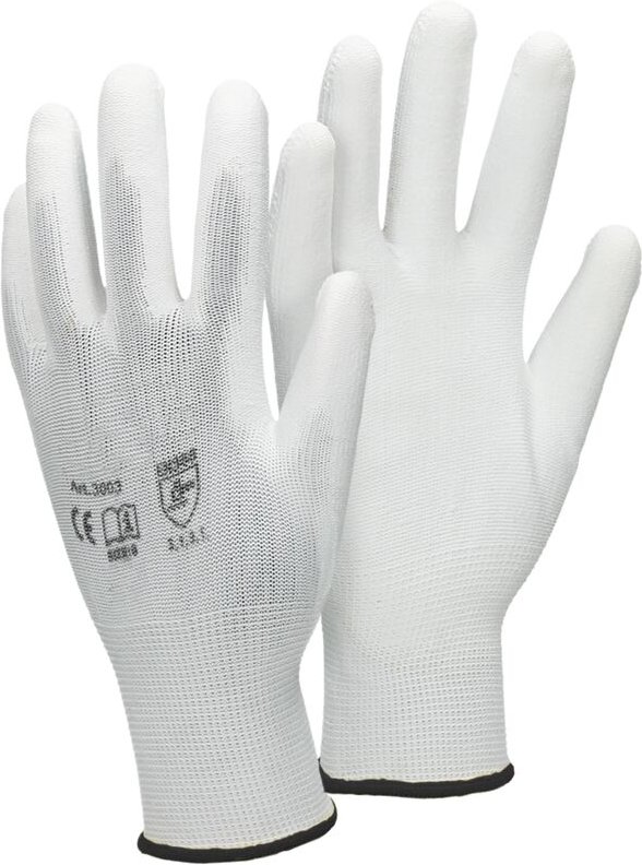 Thumbnail - Ecd Germany - 4 Paar Arbeitshandschuhe mit PU-Beschichtung, Größe 10-XL, Weiß, atmungsaktiv, rutschfest, robust, Mechani...